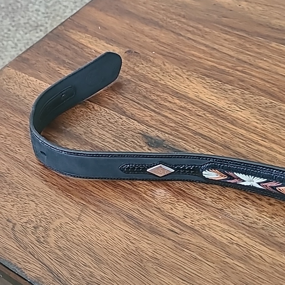 Men's 3D leather belt Western Size 42 - Picture 4 of 5